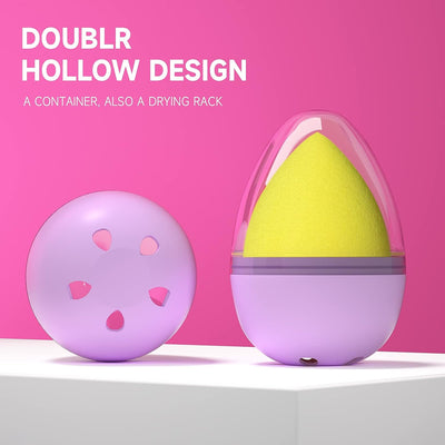 SUNACY Makeup Sponge Holder ,Shatterproof Friendly Silicone Beauty Make Up Blender Case for Travel