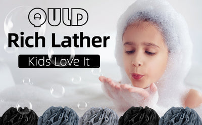 QULD Bath Sponges Shower Loofahs 50g Mesh Balls Sponge 4 Solid Colors for Body Wash Bathroom Men Women