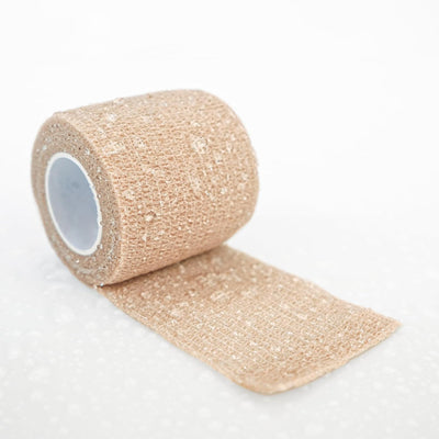 GJUMP Self Adhesive Bandage Wrap 12 Pack, Athletic Tape 2 Inches X 5 Yards, Sports Tape,  Elastic Bandage for Sports, Wrist and Ankle Wrap Tape, Non-Woven Bandage(Beige)