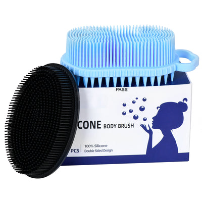 NIPWELL Silicone Body Brush, 2 PCs, Easy to Clean, Soft Silicone Loofah, Body Scrubber Fit for Sensitive and All Kinds of Skin, Clean and Sanitary, Rapid Foaming