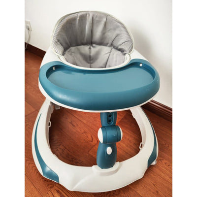 METENE Folding Baby Walker, Activity Walker for Baby,Adjustable Height,Safety Bumper, Infant Walker Anti-Rollover