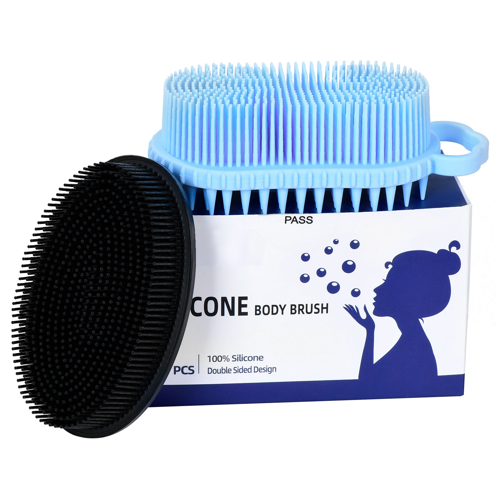 NIPWELL Silicone Body Brush, 2 PCs, Easy to Clean, Soft Silicone Loofa