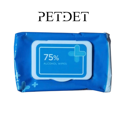 PETDET 75% Alcohol Antiseptic Hand Sanitizer Multipurpose Wipes,First Aid Alcohol Swabs for Cuts and Scrapes,Extra Large Adult Wet Wipes for Cleansing,80 Count