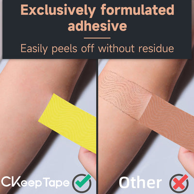 CKEEP TAPE athletic Tape, 45ft Per  Roll, Easy to Tear and No Residue,  Sport Tape for Strains and Sprains,  Hypoallergenic and Breathable (Yellow)