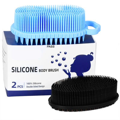 NIPWELL Silicone Body Brush, 2 PCs, Easy to Clean, Soft Silicone Loofah, Body Scrubber Fit for Sensitive and All Kinds of Skin, Clean and Sanitary, Rapid Foaming