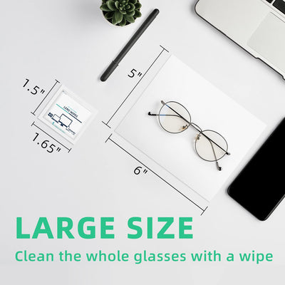 GJUMP Lens Cleaning Wipes, 450 PCS Individually Wrapped Glasses Wipes, Pre-Moistened Lens Wipes
