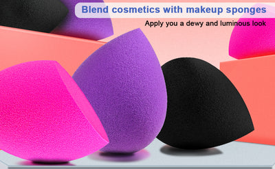 HUAWE Professional Makeup Sponge Set, Portable Soft Sponge Setting Face Puffs,Multicolor Makeup Blending Sponge Cosmetic Applicator for Loose Powder,Liquid,Facial Makeup Tools