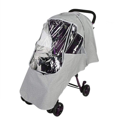 FACEMADE Universal Pushchair Cover，Stroller Rain Cover, Clear Stroller Weather Shield, Waterproof Windproof Baby Pram Pushchair Accessories(Universal-Light Grey)