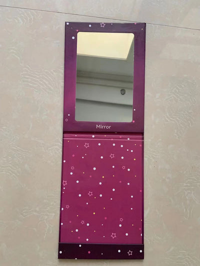 lencose  Mirror Folding Cosmetic Mirror Portable Household Desktop Use Mirror Blue