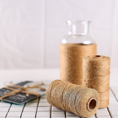 FACEMADE 3 Pack Natural Jute Twine String Arts Crafts Jute Rope Cord Light Duty Industrial Packing Materials Packing String for Gifts,Festive and Gardening (3 Pcs x 300 Feet).