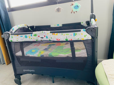goodopets Crib Can Be Spliced Large Bed Portable Folding Baby Bed Newborn Crib Multifunction