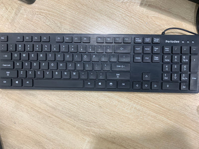 Periodee Computer Keyboard Wired,  USB Keyboard, Large Number Pad, Caps Indicators, Spill-Resistant, Anti-Wear Letters