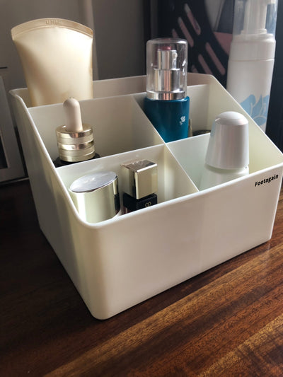 Footagain Japanese Mirror Cabinet Cosmetic Storage Box Dust Cover Large Capacity Dormitory Desktop Household Toilet Storage Box
