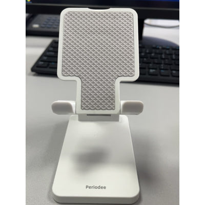 Periodee Adjustable Cell Phone Stand, Desktop Phone Dock Holder Compatible with Universal Phone, Silver