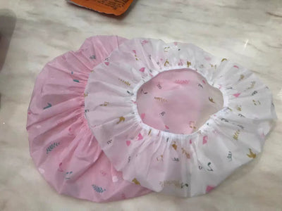 pasnem Shower Caps  Bath Cap Waterproof Women's Durable and Dirt Resistant Face Washing beauty Cap 2 Pack White + Pink