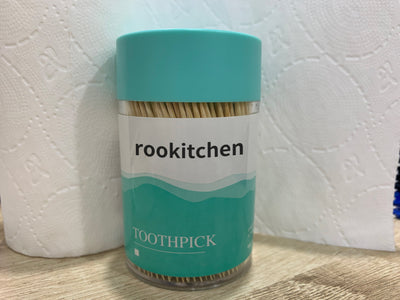 rookitchen Bamboo Wooden Toothpicks - Round, Strong, Splinter-Free for Teeth and Appetizers