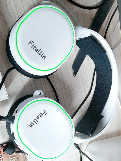 Fitallin Head-Mounted Heavy Bass Headset High-quality Cable with Microphone Mobile Computer Games Male and Female Students