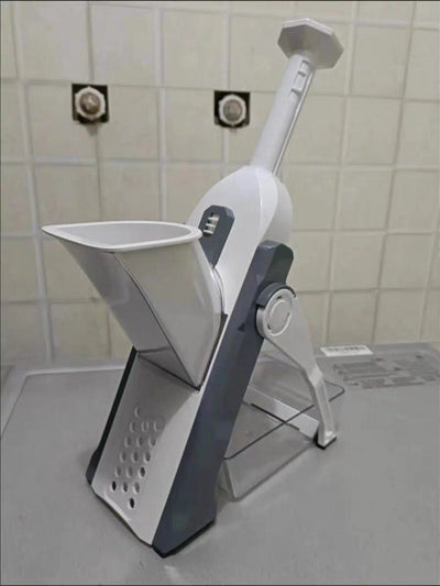PUREFLY Adjustable Mandoline Food Slicer, Kitchen Stainless Steel Food Cutter for Vegetable Fruit, Safe Onion Cutter with Container.