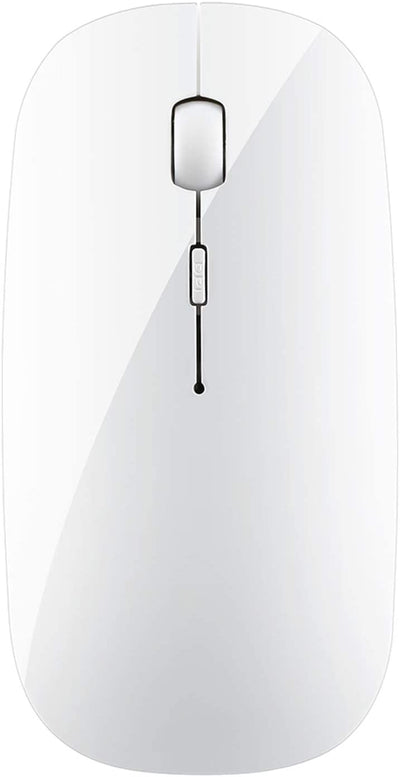 Wetene Rechargeable Wireless Mouse,3 Adjustable DPI ，Less Noise,2.4G Slim Silent Click Wireless Optical Mice, Portable Mobile Wireless Mouse for Notebook, PC, Laptop, Computer, (White)