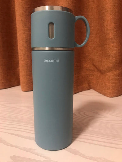 lescomo Stainless Steel Vacuum Flask Large Capacity Water Cup Male Portable Female Simple Student Bottle