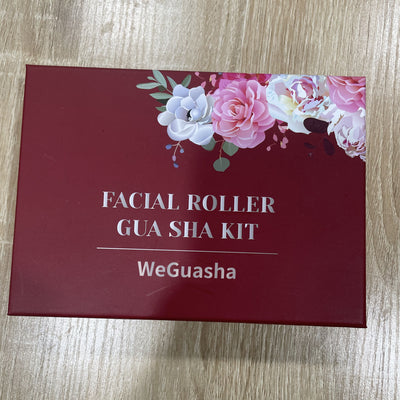 WeGuasha Jade Roller & Gua Sha, Face Roller, Facial Beauty Roller Skin Care Tools, Rose Quartz Massager for Face, Eyes, Neck, Body Muscle Relaxing and Relieve Fine Lines and Wrinkles