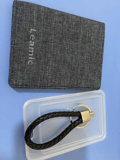 Leamic Short Wallet,  Driver's License Card Package, Student Men's Thin Wallet for Female and Male