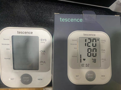 Tescence Blood Pressure Monitor Upper Arm BP Cuff Machine, Automatic High Blood Pressure Machine Kit with Cuff 22-40cm, Pulse Rate Monitor for Home Use