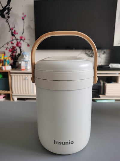 insunio Stainless Steel Vacuum Multi-layer Super Long Thermal Insulation Lunch Box Bucket Student Bento Home Office Worker Portable Portable Large Capacity