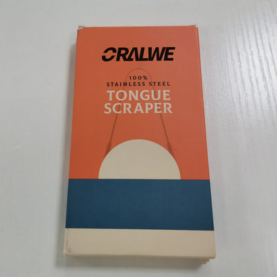 ORALWE Tongue Cleaner Oral Tongue Cleaner Brush for Scraping Tongue Coating to Remove Bad Breath Stainless Steel Tongue Scraper Two Pieces