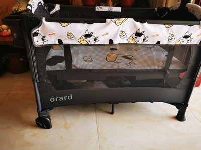 orard Baby Crib Newborn Bed Stitching Big Bed Foldable Portable Multifunctional Mobile Baby Bed