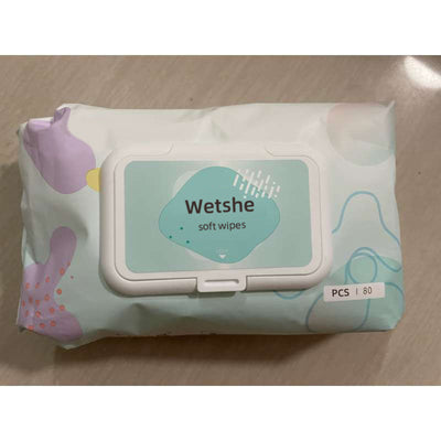 Wetshe Soft Cleaning  Wipes, Pack of 80, Eco-Friendly, Use as Makeup Applicator, Nail Polish Remover and Baby Care Pad