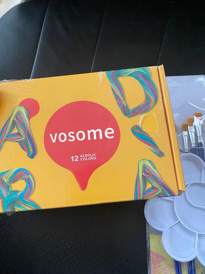 vosome Watercolor Paint Set 12 Color Solid Water-soluble Paint with Portable Box